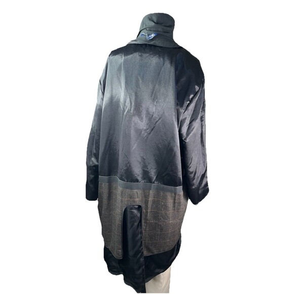 STAFFORD Men 42R Raincoat Travel Black Trenchcoat Jacket Removable Liner - Picture 7 of 15